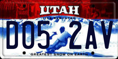 UT license plate D052AV