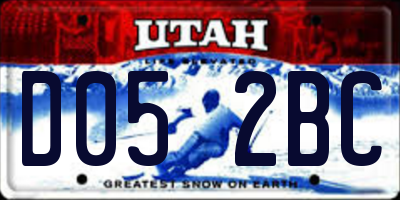 UT license plate D052BC