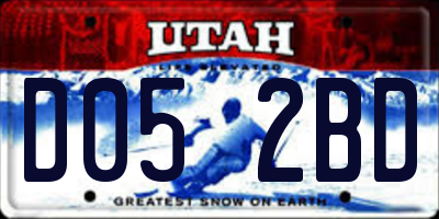 UT license plate D052BD
