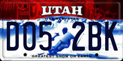UT license plate D052BK