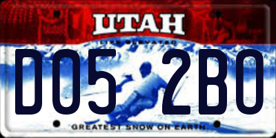 UT license plate D052BO