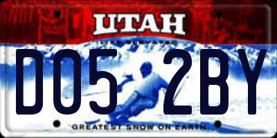 UT license plate D052BY