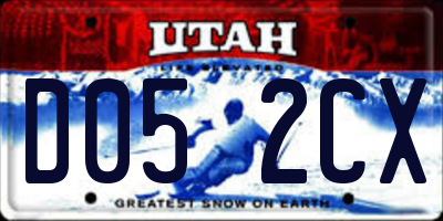UT license plate D052CX