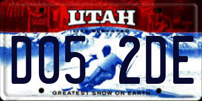 UT license plate D052DE