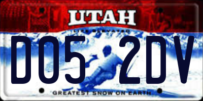UT license plate D052DV