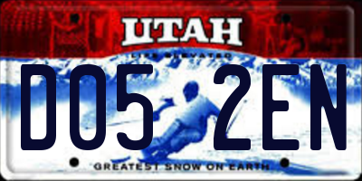 UT license plate D052EN