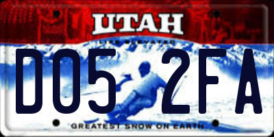 UT license plate D052FA