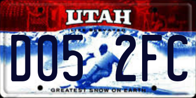 UT license plate D052FC