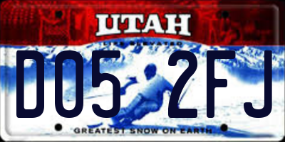 UT license plate D052FJ
