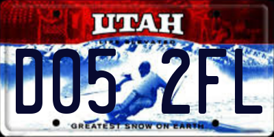 UT license plate D052FL