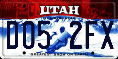 UT license plate D052FX