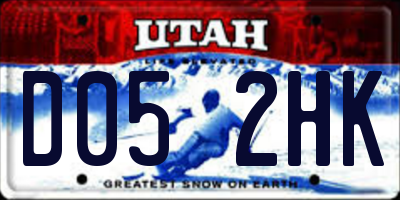 UT license plate D052HK