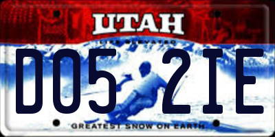 UT license plate D052IE