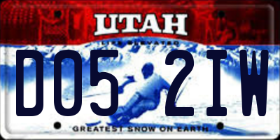 UT license plate D052IW