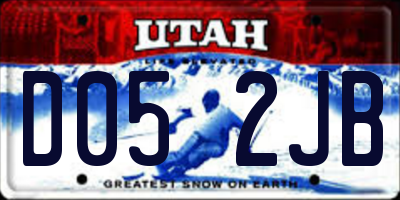 UT license plate D052JB