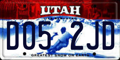 UT license plate D052JD
