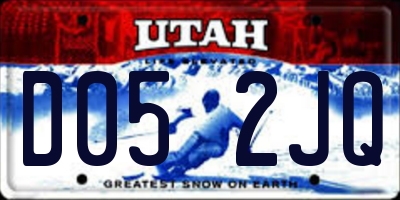 UT license plate D052JQ