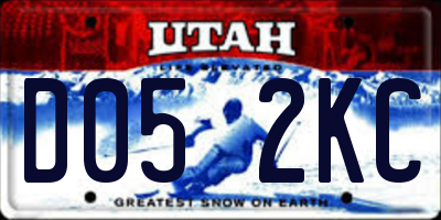 UT license plate D052KC