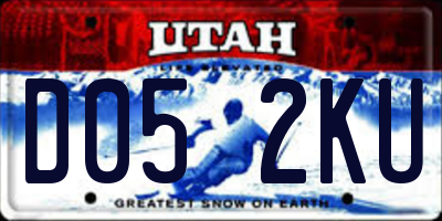 UT license plate D052KU