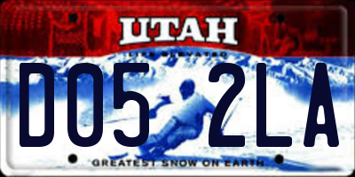 UT license plate D052LA