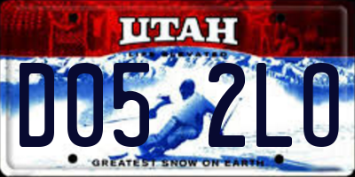 UT license plate D052LO