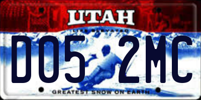 UT license plate D052MC