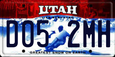UT license plate D052MH