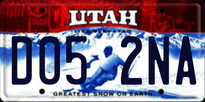 UT license plate D052NA
