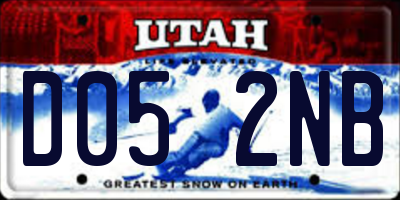 UT license plate D052NB