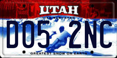 UT license plate D052NC
