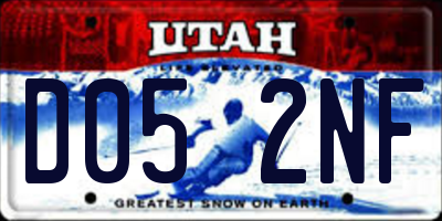 UT license plate D052NF