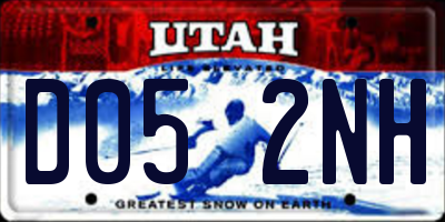 UT license plate D052NH