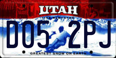UT license plate D052PJ