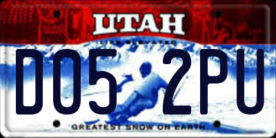 UT license plate D052PU
