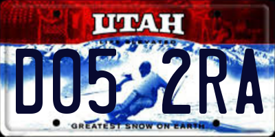 UT license plate D052RA