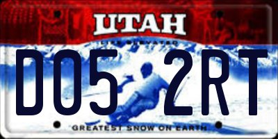 UT license plate D052RT