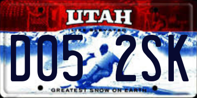 UT license plate D052SK