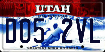 UT license plate D052VL