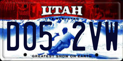 UT license plate D052VW
