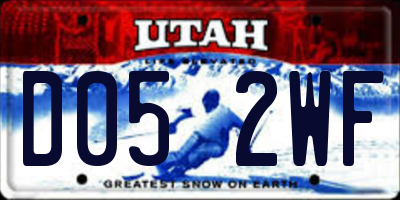 UT license plate D052WF