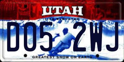 UT license plate D052WJ