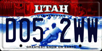 UT license plate D052WW
