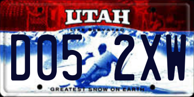 UT license plate D052XW