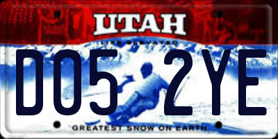 UT license plate D052YE