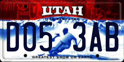UT license plate D053AB