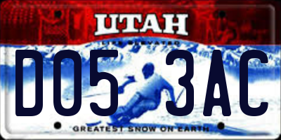 UT license plate D053AC