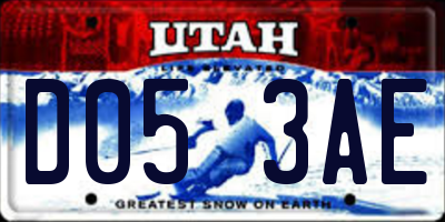 UT license plate D053AE