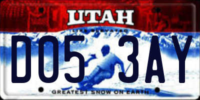 UT license plate D053AY