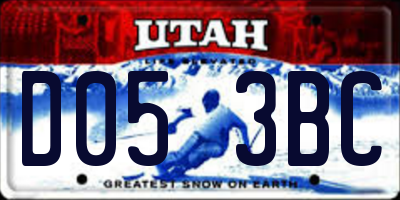 UT license plate D053BC