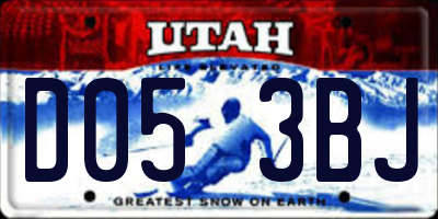 UT license plate D053BJ